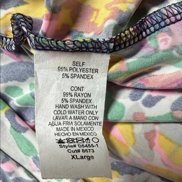 Beeson River One-Shoulder Floral Print Dress in Pink, Green, Yellow, Navy XL - Picture 5 of 6